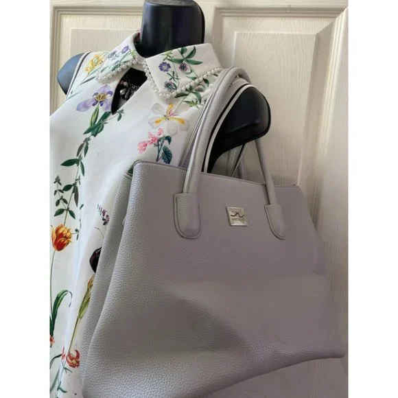 Jessica Moore Gray Faux Leather Shoulder Bag - Picture 4 of 11